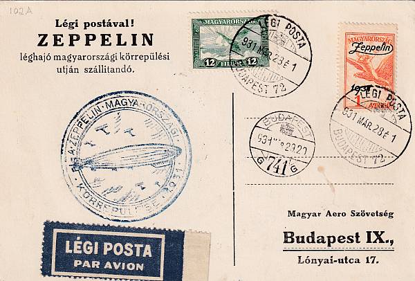 Zeppelinpost | LZ 127 (Graf Zeppelin) 1931