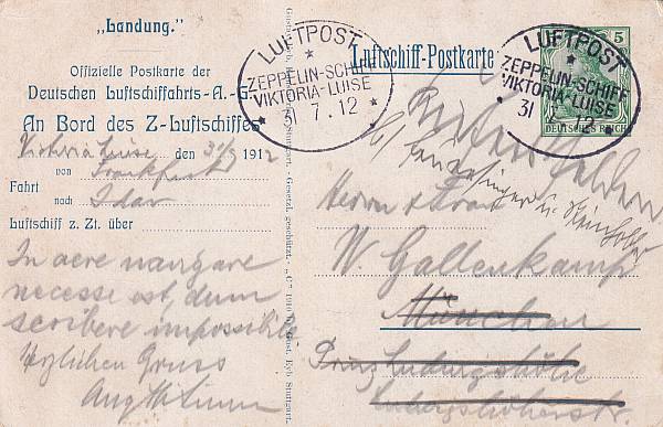 Zeppelinpost | LZ  11 (Vikoria Luise)