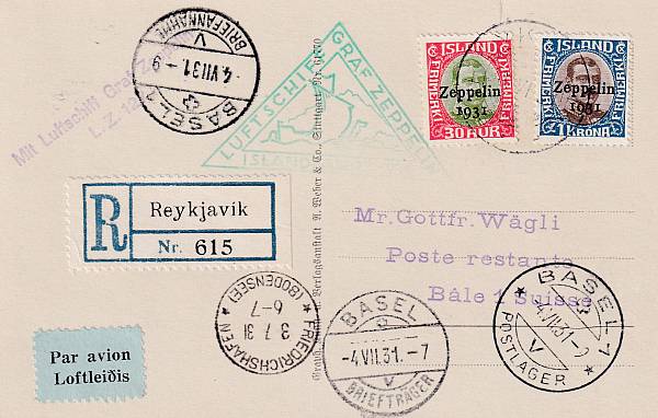 Zeppelinpost | LZ 127 (Graf Zeppelin) 1931