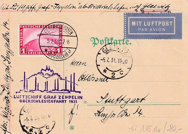 Zeppelinpost | LZ 127 (Graf Zeppelin) 1931