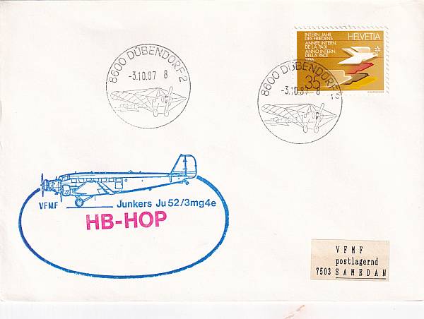 Flugpost einzelner Flugzeugtypen | Erst- und Sonderflüge mit JUNKERS JU-52