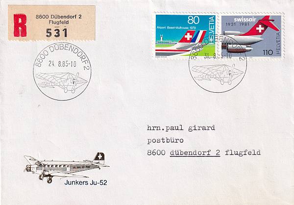 Flugpost einzelner Flugzeugtypen | Erst- und Sonderflüge mit JUNKERS JU-52