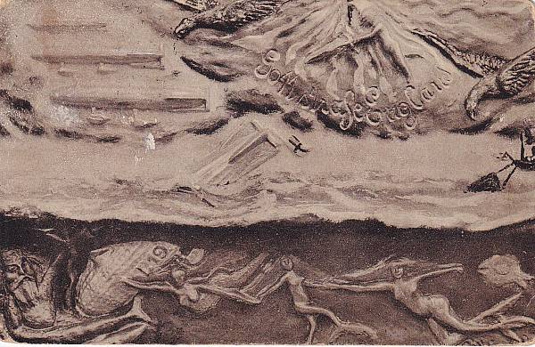 Zeppelinpost: Ansichtskarten | Marineluftschiffe