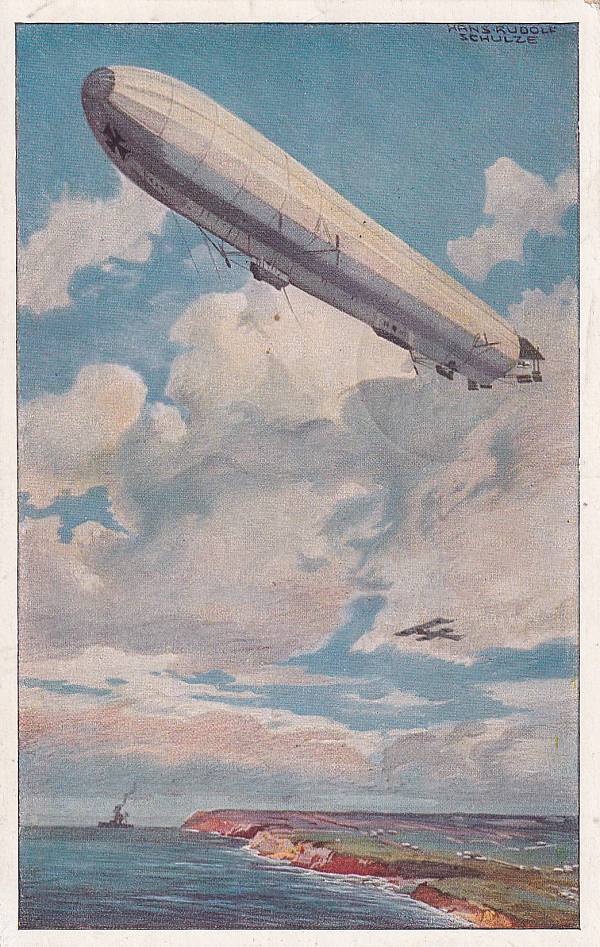 Zeppelinpost: Ansichtskarten | Marineluftschiffe