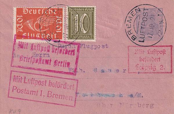 Flugpost Deutschland vor 1945 | Einzelbelege