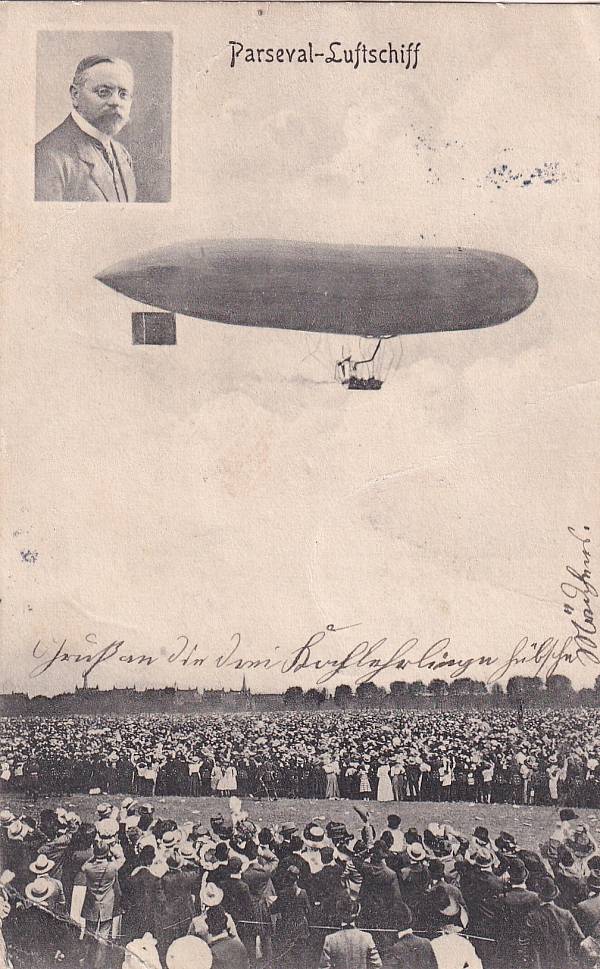 Zeppelinpost: Ansichtskarten | Parseval Luftschiffe