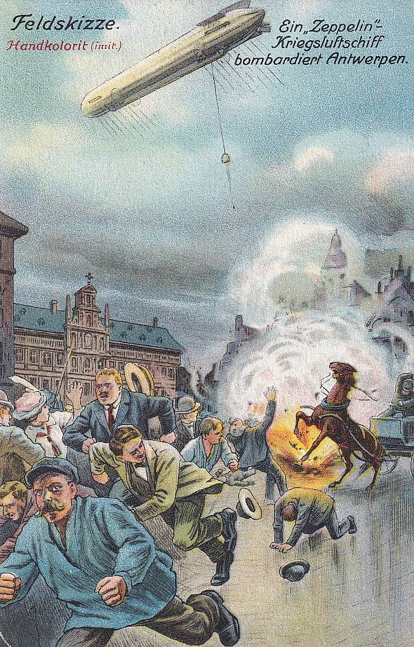 Zeppelinpost: Ansichtskarten | Belgien