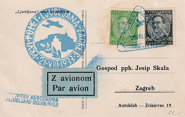 Flugpost Europa vor 1945 | Jugoslawien