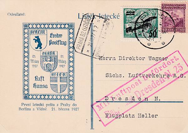 Flugpost Europa vor 1945 | Tschechoslowakei