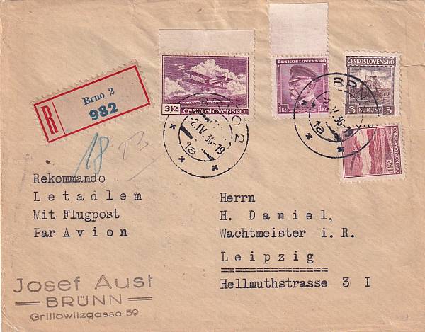 Flugpost Europa vor 1945 | Tschechoslowakei