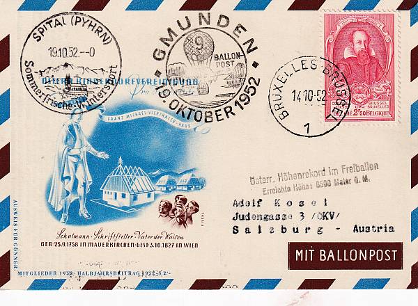 Ballonpost caritativ Österreich | Mitläufer / Ausländische Zuleitungen