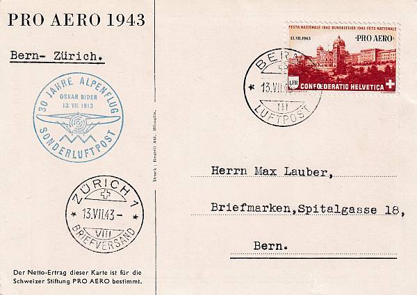 Flugpost Schweiz | Sonder- und Versuchsflüge - Flugveranstaltungen