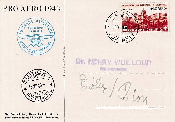 Flugpost Schweiz | Sonder- und Versuchsflüge - Flugveranstaltungen