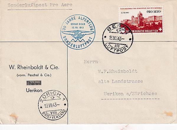 Flugpost Schweiz | Sonder- und Versuchsflüge - Flugveranstaltungen