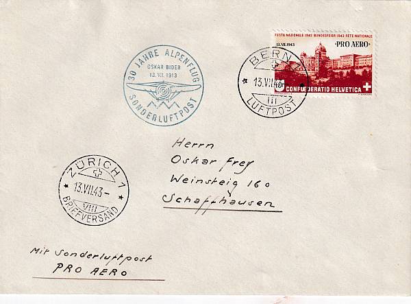 Flugpost Schweiz | Sonder- und Versuchsflüge - Flugveranstaltungen