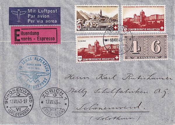 Flugpost Schweiz | Sonder- und Versuchsflüge - Flugveranstaltungen