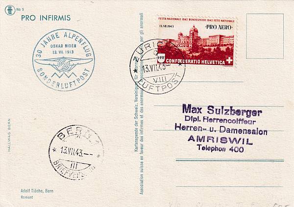 Flugpost Schweiz | Sonder- und Versuchsflüge - Flugveranstaltungen
