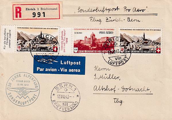 Flugpost Schweiz | Sonder- und Versuchsflüge - Flugveranstaltungen