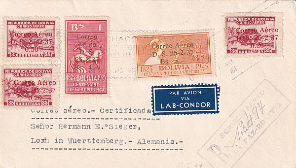 Flugpost Übersee vor 1945 | Bolivien