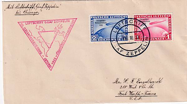 Zeppelinpost | LZ 127 (Graf Zeppelin) 1933