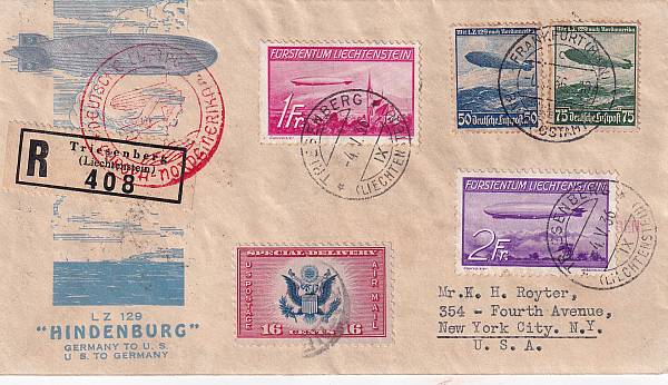 Zeppelinpost | LZ 129 (Hindenburg) 1936