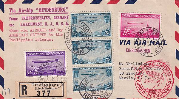Zeppelinpost | LZ 129 (Hindenburg) 1936