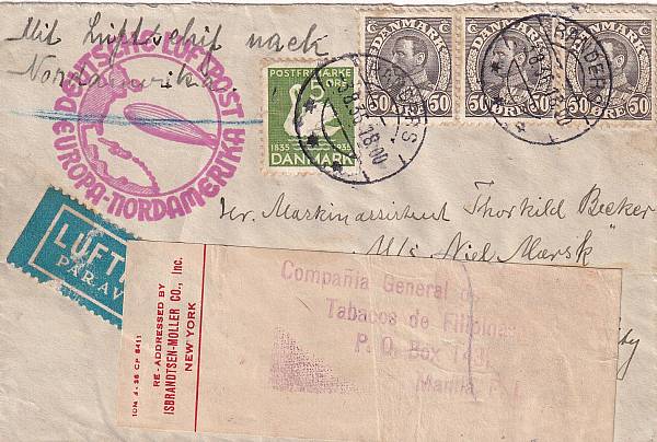 Zeppelinpost: Vertragsstaatenpost | Dänemark