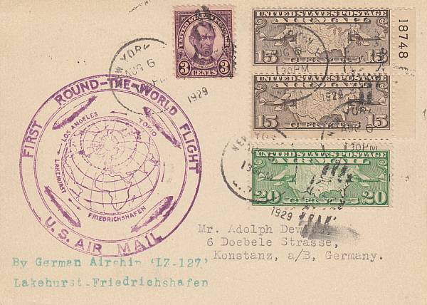 Zeppelinpost | LZ 127 (Graf Zeppelin) 1929