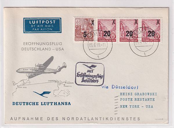 Lufthansa Erst- und Sonderflüge 1955 - heute / Ausländische Zuleitungen | Jahrgang 1955