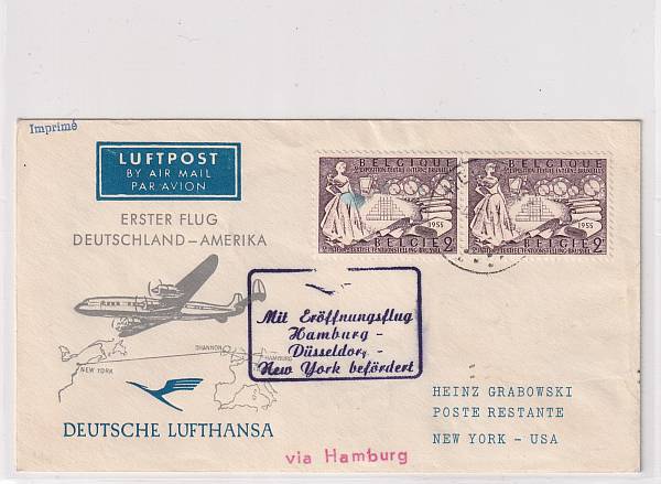 Lufthansa Erst- und Sonderflüge 1955 - heute / Ausländische Zuleitungen | Jahrgang 1955