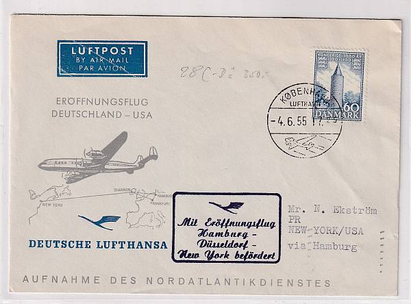 Lufthansa Erst- und Sonderflüge 1955 - heute / Ausländische Zuleitungen | Jahrgang 1955