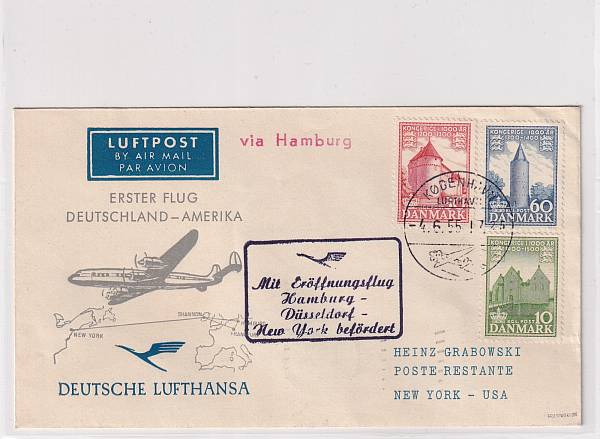 Lufthansa Erst- und Sonderflüge 1955 - heute / Ausländische Zuleitungen | Jahrgang 1955