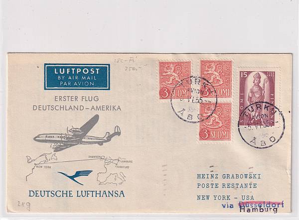 Lufthansa Erst- und Sonderflüge 1955 - heute / Ausländische Zuleitungen | Jahrgang 1955