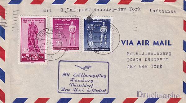 Lufthansa Erst- und Sonderflüge 1955 - heute / Ausländische Zuleitungen | Jahrgang 1955