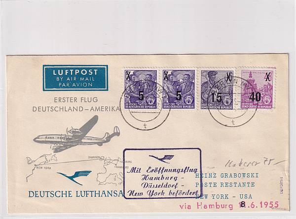 Lufthansa Erst- und Sonderflüge 1955 - heute / Ausländische Zuleitungen | Jahrgang 1955