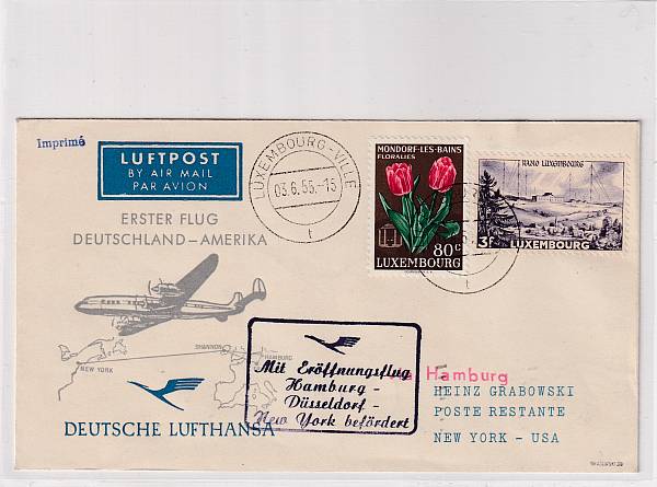 Lufthansa Erst- und Sonderflüge 1955 - heute / Ausländische Zuleitungen | Jahrgang 1955