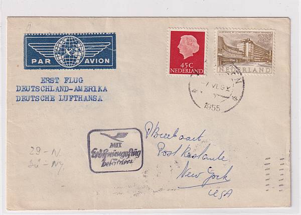 Lufthansa Erst- und Sonderflüge 1955 - heute / Ausländische Zuleitungen | Jahrgang 1955