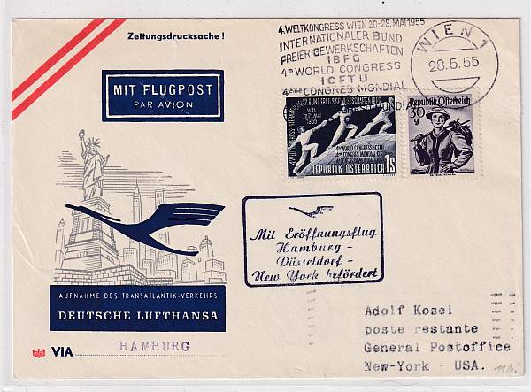 Lufthansa Erst- und Sonderflüge 1955 - heute / Ausländische Zuleitungen | Jahrgang 1955