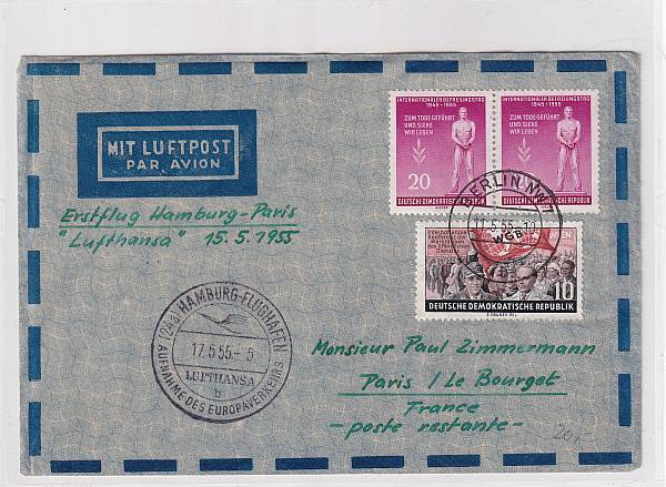 Lufthansa Erst- und Sonderflüge 1955 - heute / Ausländische Zuleitungen | Jahrgang 1955