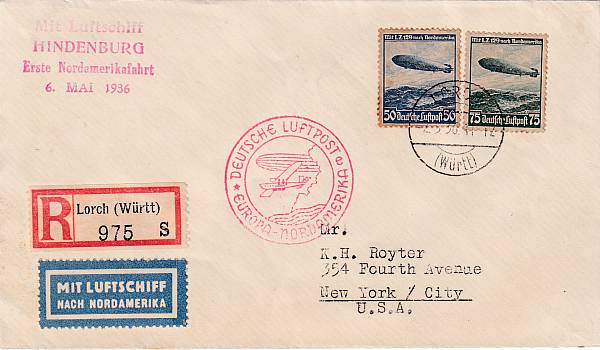 Zeppelinpost | LZ 129 (Hindenburg) 1936