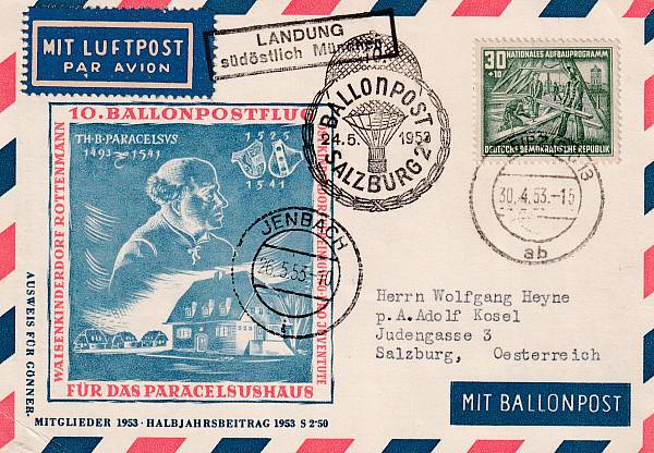 Ballonpost caritativ Österreich | Mitläufer / Ausländische Zuleitungen