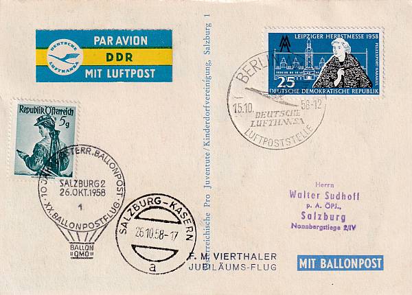 Ballonpost caritativ Österreich | Mitläufer / Ausländische Zuleitungen