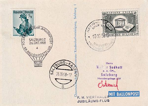 Ballonpost caritativ Österreich | Mitläufer / Ausländische Zuleitungen