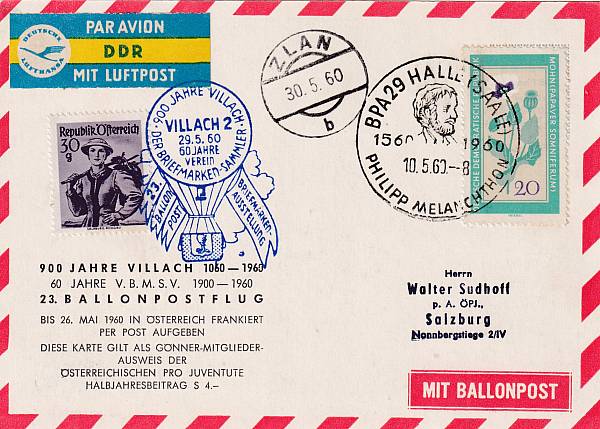 Ballonpost caritativ Österreich | Mitläufer / Ausländische Zuleitungen