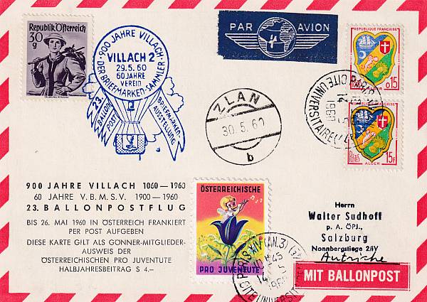 Ballonpost caritativ Österreich | Mitläufer / Ausländische Zuleitungen