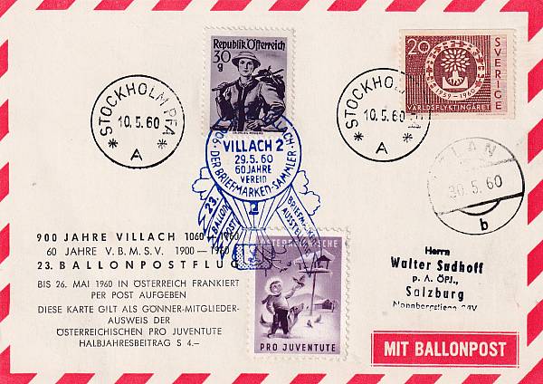 Ballonpost caritativ Österreich | Mitläufer / Ausländische Zuleitungen