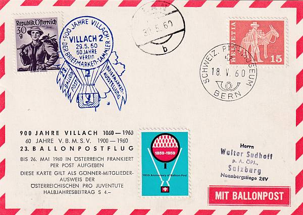 Ballonpost caritativ Österreich | Mitläufer / Ausländische Zuleitungen