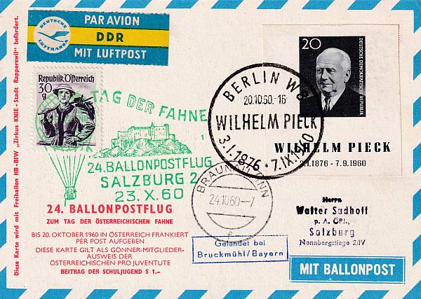Ballonpost caritativ Österreich | Mitläufer / Ausländische Zuleitungen