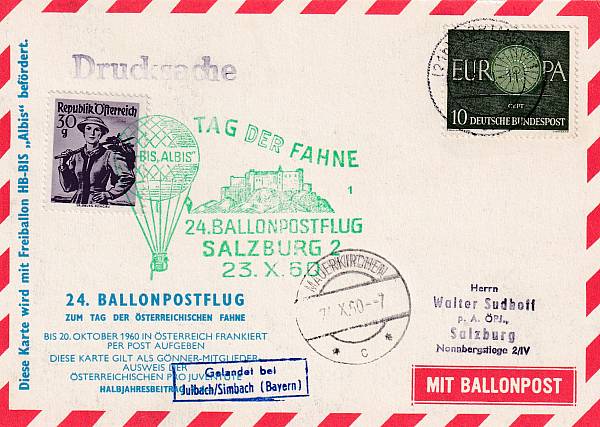 Ballonpost caritativ Österreich | Mitläufer / Ausländische Zuleitungen