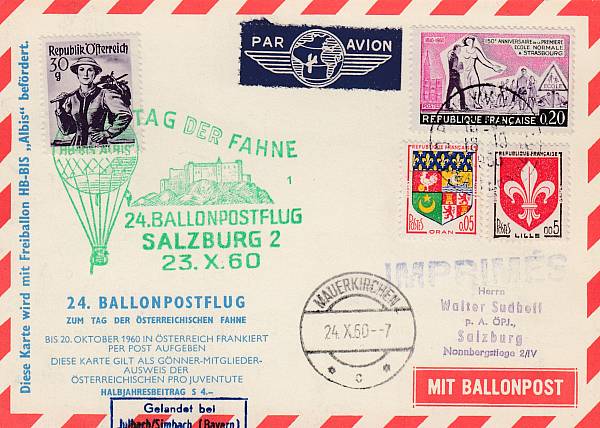 Ballonpost caritativ Österreich | Mitläufer / Ausländische Zuleitungen